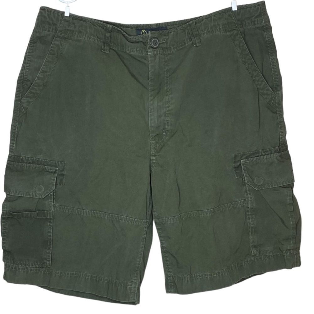 AIGLE Men’s Sz 38 Green Rugged Utility Tactical Cargo Multi Pocket Shorts